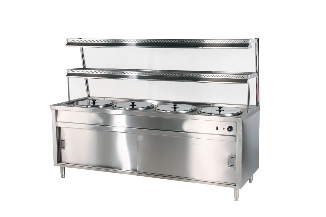 Curry Warmer Bain Marie With Mirror Overshelf